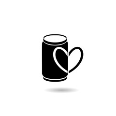 Love Beer logo design with shadow
