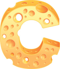 Cheese alphabet set typeface style 