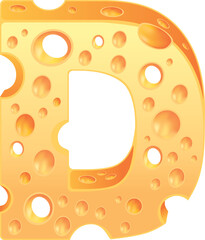 Cheese alphabet set typeface style 