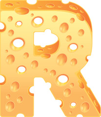 Cheese alphabet set typeface style 