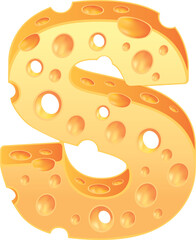 Cheese alphabet set typeface style 