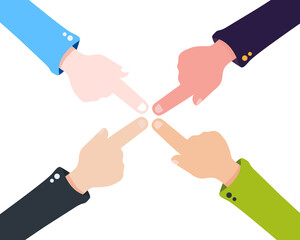 Flat Hand Isolated icons Flat Color illustration Png #34