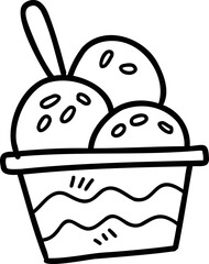 Hand Drawn ice cream in a cup illustration