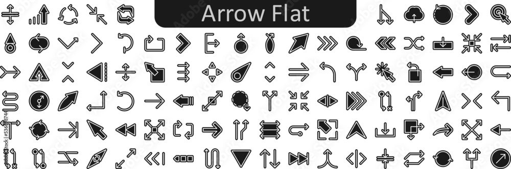 Poster arrow flat icons set. web icon set. website set icon vector