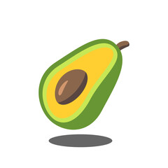 Art illustration sign logo fruits vector symbol icon of avocado sliced