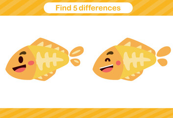 Find five differences of animal Education game for kids Educational page