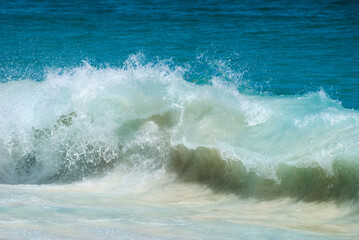 Paradise Island Turquoise Color Breaking Wave