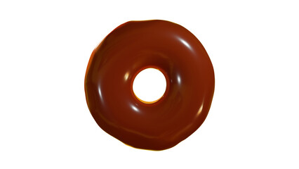 chocolate donut isolated on white