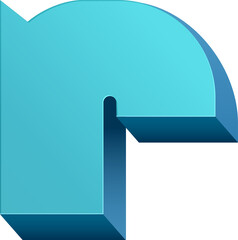 3D lowercase alphabet text