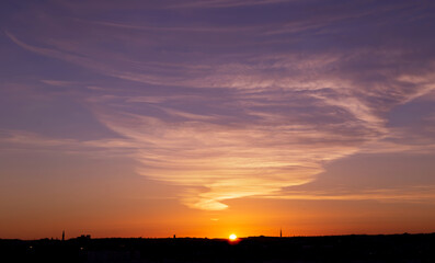 Obraz premium Colorful sunset in the city of Seville, Spain