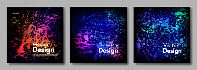 Amazing gradient colors. Vector illustration art splash set.  Headline design for banners, business cards, covers.