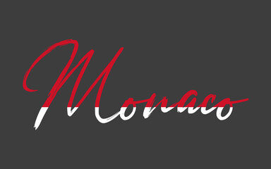Monaco text  color sketch viector