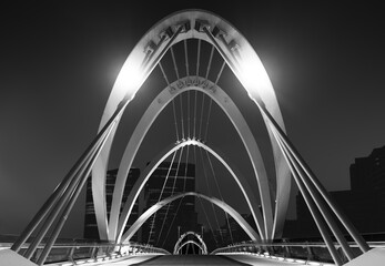 Symmetrical view of the Seafarers bridge in Melbourne