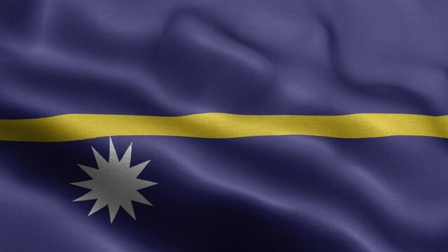Flag Of Nauru - Nauru Flag High Detail - National flag Nauru wave Pattern loopable Elements - Fabric texture and endless loop - Highly Detailed Flag - The flag of fluttering in the wind - Flag