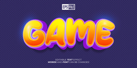 Editable text game 3d style text effect