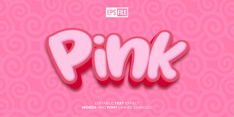 Pink text 3d style editable text effect