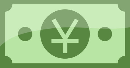 Obraz premium Chinese yuan currency symbol banknote icon.