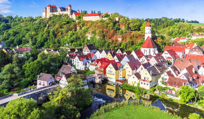 Harburg, Germany. Beautiul small village on Romantic Road, Swabia.