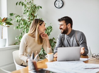 young business people meeting office teamwork happy man woman  businessman start up fun couple love