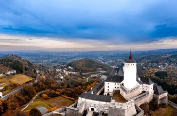 Fototapeta na wymiar Burg Forchtenstein castle, Austria, Europe, aerial drone photo.