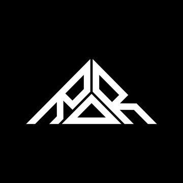 ROR letter logo creative design with vector graphic, ROR simple and modern logo in triangle shape.