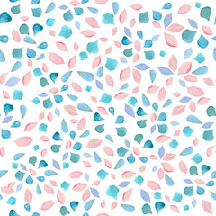 Watercolor  seamless pattern with abstract different colorful stains. Hand drawn illustration isolated  on white background. For packaging, wrapping  design or print