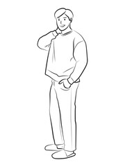 sweater man casual pose