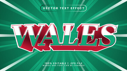 Wales football world cup background theme editable text style effect