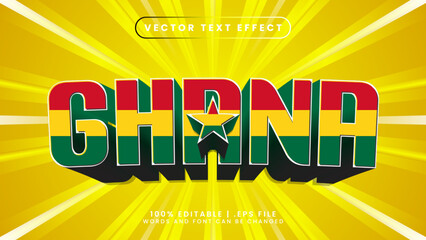 Ghana football world cup background theme editable text style effect - obrazy, fototapety, plakaty