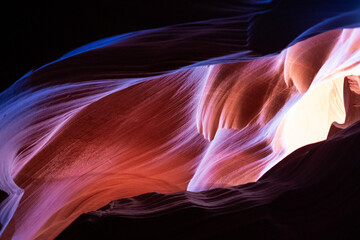 The beautiful lights in the Antelope Canyon in Arizona