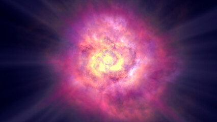 Fototapeta premium fire ball explosion in space