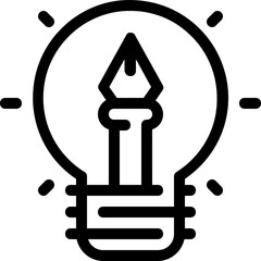lightbulb pen icon