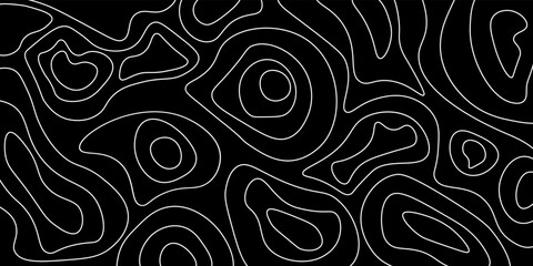 The stylized height of the topographic contour map in lines, contours. Concept of a conditional geography scheme and the terrain path. Vector illustration.
