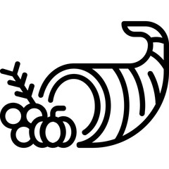 cornucopia basket fruit icon