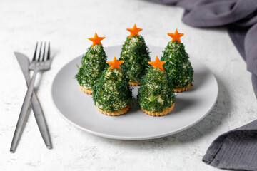 Holiday appetizer in form of christmas tree