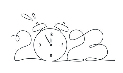 2023 New Year with alarm clock.