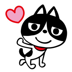 手描きのハチワレ猫　お気に入りポーズ