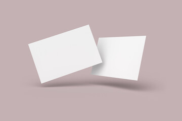 blank white business cards mockup