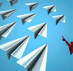 paper airplane and business