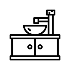 Art illustration symbol icon furniture logo household design sketch hand draw of sink