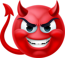 Devil Emoji Emoticon Man Face Cartoon Icon Mascot