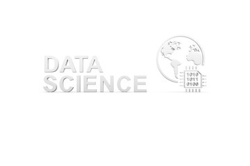 DATA SCIENCE concept white background 3d render illustration