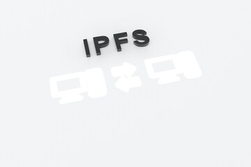 IPFS concept text sunlight 3D illustration