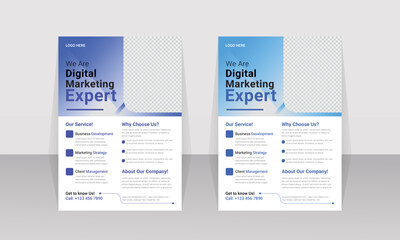 Modern a4 Business Flyer Template Corporate colorful gradient brochure cover.