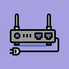 Art illustration symbol icon furniture logo household design of wifi router
