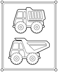 Truck construction suitable for children's coloring page vector illustration