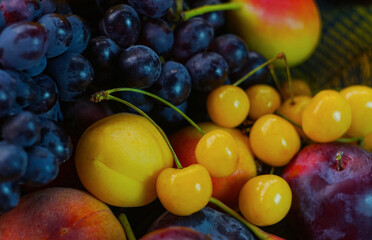 Naklejka na ściany i meble Various fruits on the table