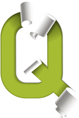 Alphabet paper cut font