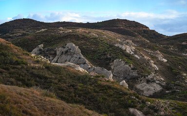 Fototapeta na wymiar Rock Formations in Corral Canyon, Malibu