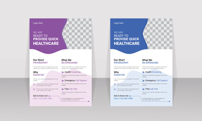 Fototapeta premium A4 Health care cover template design for a report and medical cover design layout background